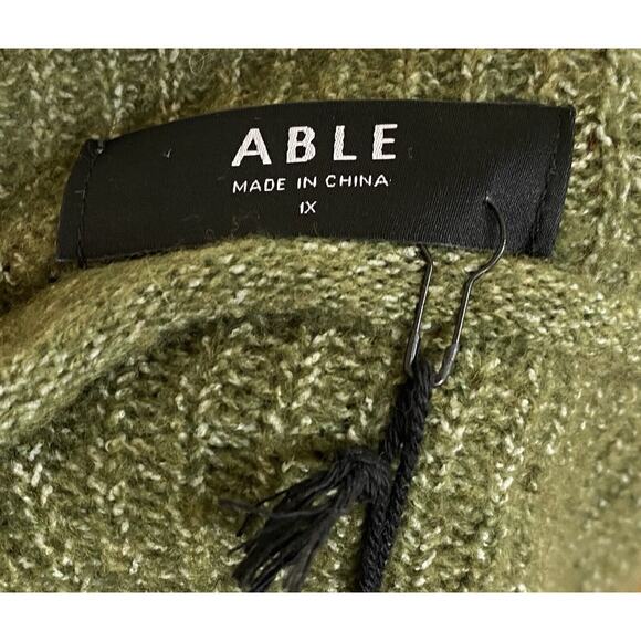 Able Women’s Sweater Heather Green Slouchy Comfy Pullover Mock Neck Harriet 1X - Picture 10 of 11